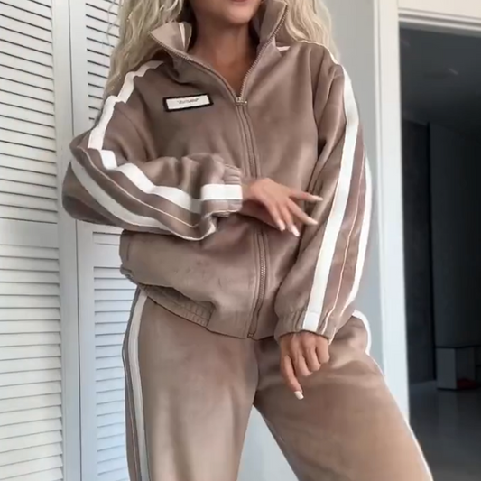 🎄 2025 Hot Sale – 50% KORTING! Trendy Tweedelige Dames Set met Kleurblok & Comfortabele Elastische Taille