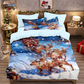 🎄 NU 50% KORTING! ✨ Feestelijke kerstset van 3-delige dekbedovertrekken - zacht geborsteld polyester met kerstmotieven voor een gezellige seizoensdecoratie 🛏️❤️