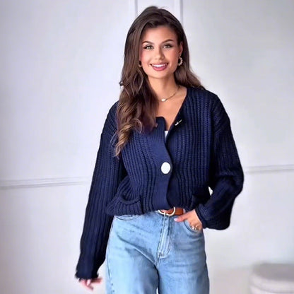 💖Korte, grof gebreide cardigans met knopen voor dames