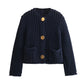 💖Korte, grof gebreide cardigans met knopen voor dames