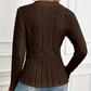 Dames trui met dikke steken, ronde hals en peplum