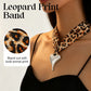 Sjaalketting met luipaardprint en onregelmatige hanger