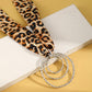Sjaalketting met luipaardprint en onregelmatige hanger