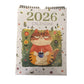 Verticale muurkalender 2026 met kattenthema