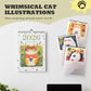 Verticale muurkalender 2026 met kattenthema