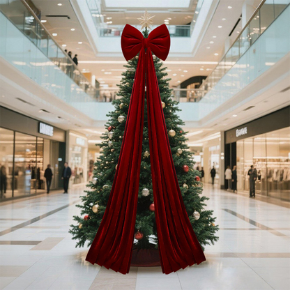 🔥 Kerstvoorverkoop 50% KORTING! ✨ Luxe Strik Versiering - Extra Lang Stroken, Zacht Fluweel, Feestelijke Sfeer 🎀🎄