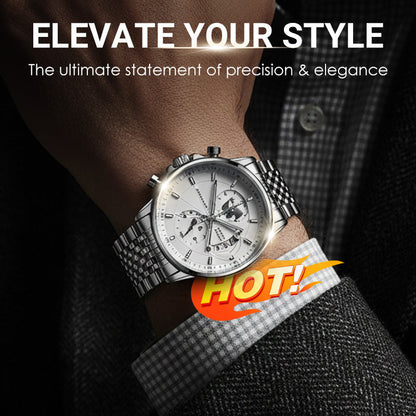 Lichtgevend waterdicht quartzhorloge voor heren