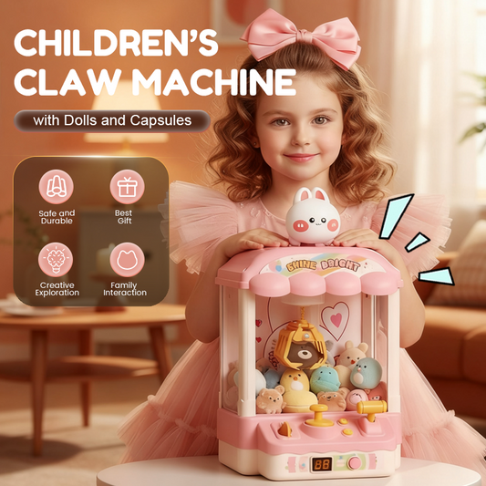 🐾 Schattige Dieren Klauwmachine voor Kinderen 🎉nclusief Knuffels & Capsulespeelgoed – Urenlang Speelplezier! 🧸✈️Gratis verzending
