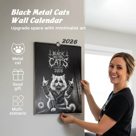 😼 50% korting!  💗 Metal Cat Kalender 2026: 12 maanden lang mysterieuze katachtigen! 🤘📅