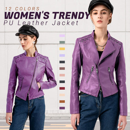 Trendy PU-leren jas voor dames