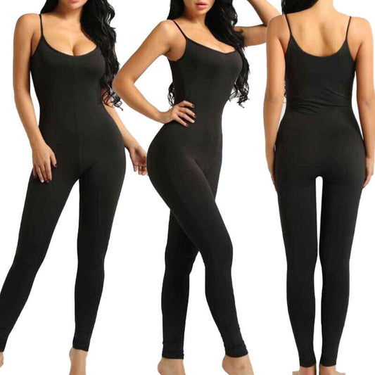 Afslankende laag uitgesneden sling jumpsuit bodyshaper voor dames