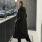 🔥Vintage lange jas met capuchon en zachte voering voor dames