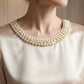 🔥Nieuw binnen🔥Elegante synthetische parel top met ronde hals van satijn voor dames