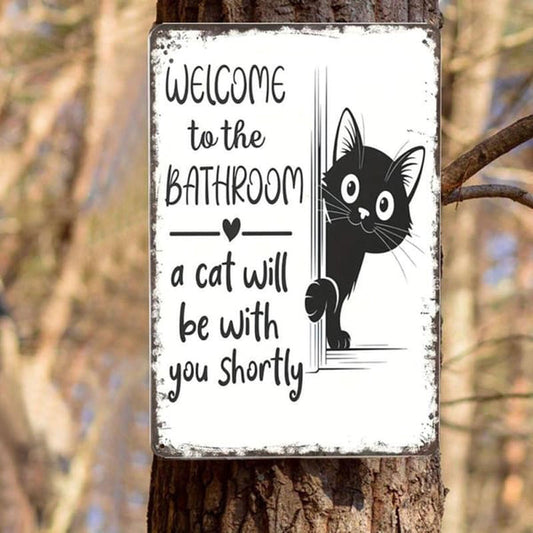 🎁2026 Nieuw binnen 50% KORTING💥Cute Cat Bathroom Decor Sign
