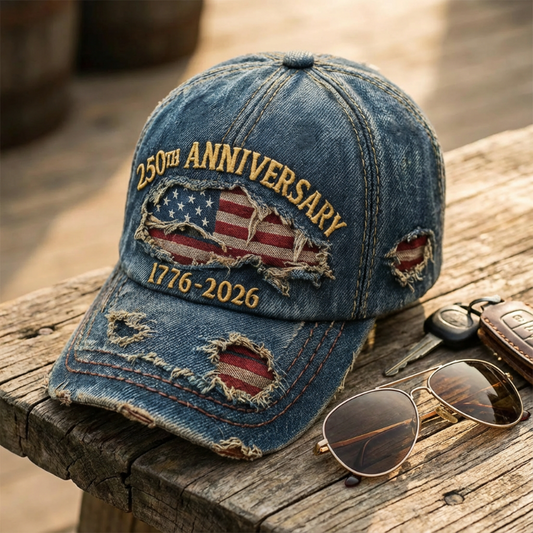 🎉2026 Hot Sale🔥 250-jarig jubileum Distressed baseballpet