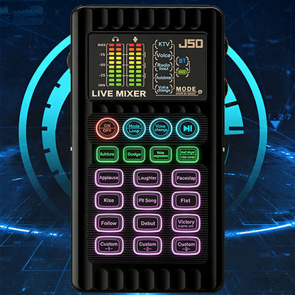 🎉Nieuwjaars Cadeau 50% KORTING!🎤Draagbare Handheld Live Geluidskaart (Stemvervormer): Multifunctie Effecten + Ruisonderdrukking – Stream Overal!
