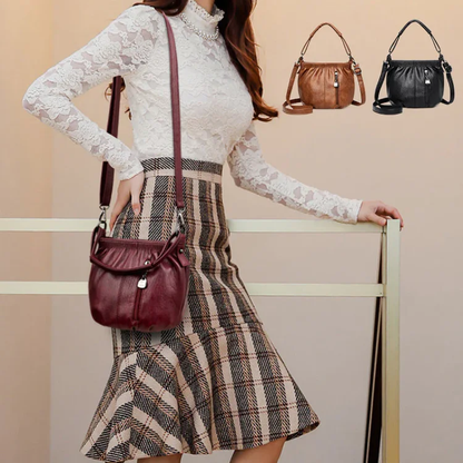 👜 Modieuze Eenvoudige Casual Geplooide Zachte PU Leren Schoudertas – Stijlvol en praktisch voor elke dag! ✨