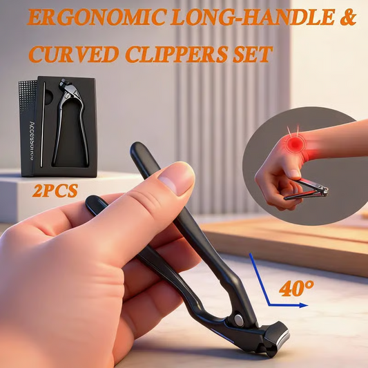 📢📢NU 50% KORTING✨🔥Gebogen nagelknipper van roestvrij staal – Ergonomisch en gemakkelijk in gebruik voor senioren
