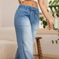 🥰👖Damesjeans met trekkoord in de taille en wijde pijpen