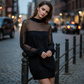 🎁2026 Nieuw binnen 50% KORTING💥Doorzichtige Mesh Mock Neck Minijurk