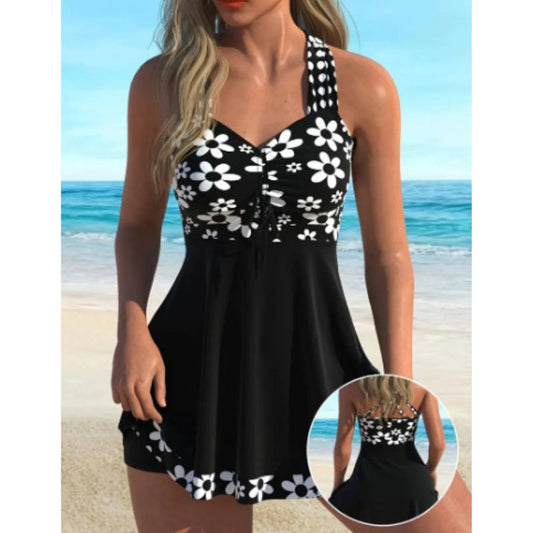 🎁2026 Nieuw binnen 50% KORTING💥Tankini-badpak met bloemenprint en boyshorts voor dames