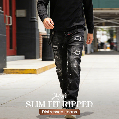 🔈🔈NIEUWE, POPULAIRE PRODUCTEN - 50% KORTING👖 Slim Fit jeans voor heren met scheuren en een distressed look
