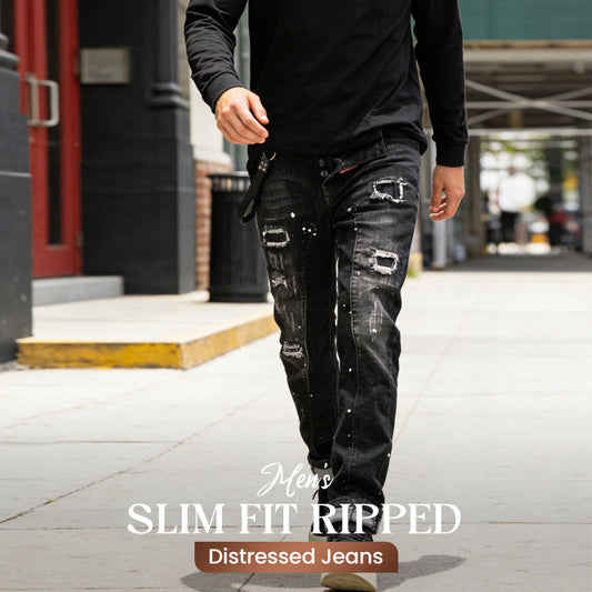 🔈🔈NIEUWE, POPULAIRE PRODUCTEN - 50% KORTING👖 Slim Fit jeans voor heren met scheuren en een distressed look