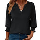 🎁2026 Nieuw binnen 50% KORTING💥Damesmode 3/4 mouwen V-hals blouse