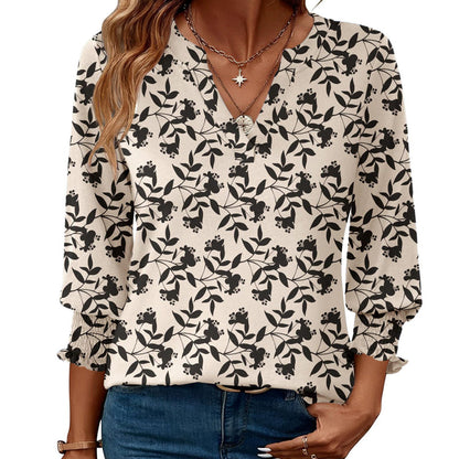 🎁2026 Nieuw binnen 50% KORTING💥Damesmode 3/4 mouwen V-hals blouse