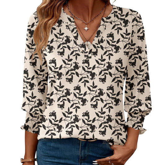🎁2026 Nieuw binnen 50% KORTING💥Damesmode 3/4 mouwen V-hals blouse