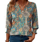 🎁2026 Nieuw binnen 50% KORTING💥Damesmode 3/4 mouwen V-hals blouse