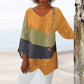 💕50% ZomerkortingElegante casual damesblouse met V-hals, lange mouwen en artistiek patroonprint