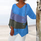 💕50% ZomerkortingElegante casual damesblouse met V-hals, lange mouwen en artistiek patroonprint