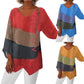 💕50% ZomerkortingElegante casual damesblouse met V-hals, lange mouwen en artistiek patroonprint