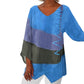 💕50% ZomerkortingElegante casual damesblouse met V-hals, lange mouwen en artistiek patroonprint