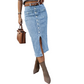 🔈🔈NU 50% KORTING👗Denim rok met hoge taille en knoopsluiting aan de voorkant