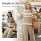 🎁2026 Nieuw binnen 50% KORTING💥Tweedelige set die comfort en stijl moeiteloos combineert💕Gestreepte Top & Wijde Broek – Jouw Nieuwe Zomercombi