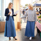 📢📢 50% KORTING!!👗 Vintage A-lijn maxirok – hoog taille, tijdloos & veelzijdig! ✨🌸