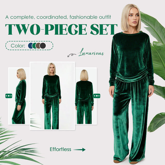 🎁2026 Nieuw binnen 50% KORTING💥2-delige set van fluwelen top en broek voor dames
