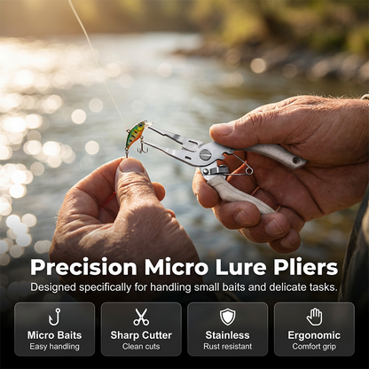 🎣NIEUW – 50% KORTING🔥 RVS Micro Vispincet – Compact, Sterk & Roestvrij | Voor Lijnen Knippen, Haken Verwijderen & Precisiewerk
