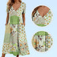 🔥Tijdelijke speciale aanbieding Dames V-hals Bloem Jurk | Losse Pasvorm Kwalitatieve Mengstof 🧚