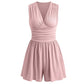 👗Women's Sleeveless V-Neck Ruched Waist Romper