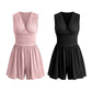 👗Women's Sleeveless V-Neck Ruched Waist Romper