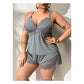 🥳2026 HOT SALE🥳💞 Meer dan 50K+ verkocht! 👗🌸 50% KORTING!  Camisole & shorts pyjama set met kanten afwerking – zachte satijnachtige stof, verstelbare bandjes & V-hals.