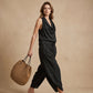 👗 TIJDELIJK 50% KORTING! ✨ Mouwloze Cowlneck Jumpsuit – Halter, Wijde Pijp, Elegant 🍷