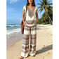 👗 TIJDELIJKE AANBIEDING: 50% KORTING! ✨ Set met bedrukte top en broek voor dames – boho-prints, relaxte pasvorm, perfect voor op vakantie 🌴