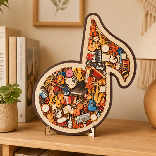 🎵 Houten Muziek Puzzel – Ontspanning, Plezier & Creatief Denken ✨