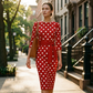 👗🌸 Elegante retro jurk met stippen – tijdloos, vrouwelijk en veelzijdig – perfect voor dagelijks gebruik, op kantoor en speciale gelegenheden.