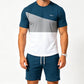 👕 50% KORTING NU! 🎨 Heren Colorblock T-shirt & Shorts Set – Zachte katoen & ademend – Perfect voor zomer, sport of ontspanning – stijlvol en comfortabel 🩳✨
