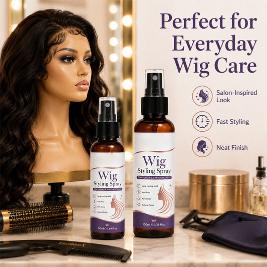 Langdurige anti-frizz styling spray voor pruiken